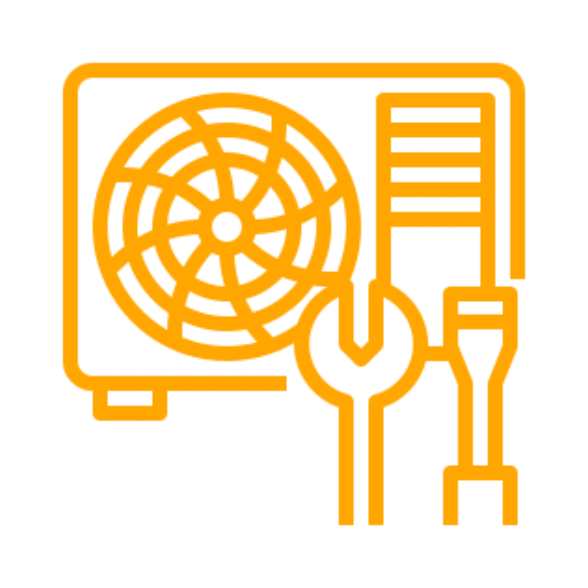 HVAC maintenance symbol in orange