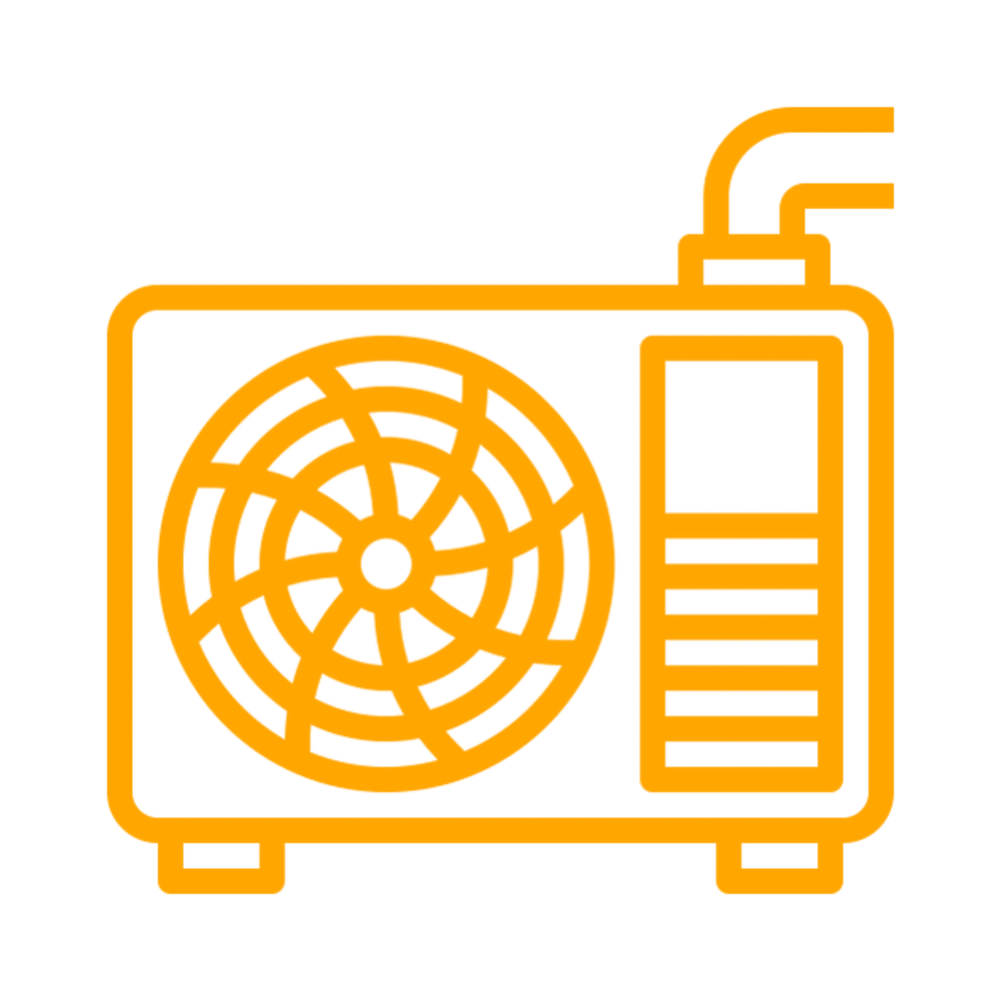 HVAC system illustration in yellow