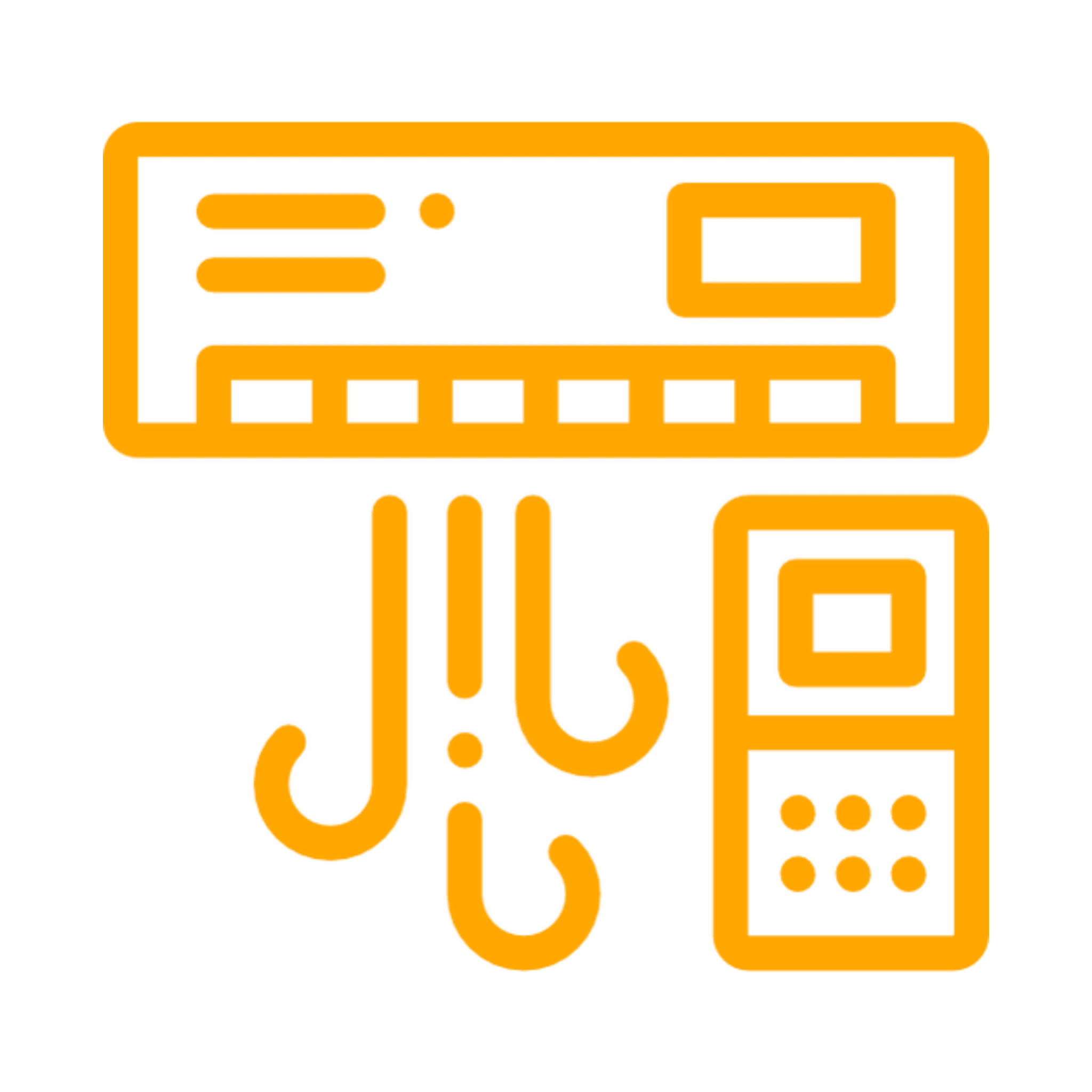 HVAC system illustration in orange