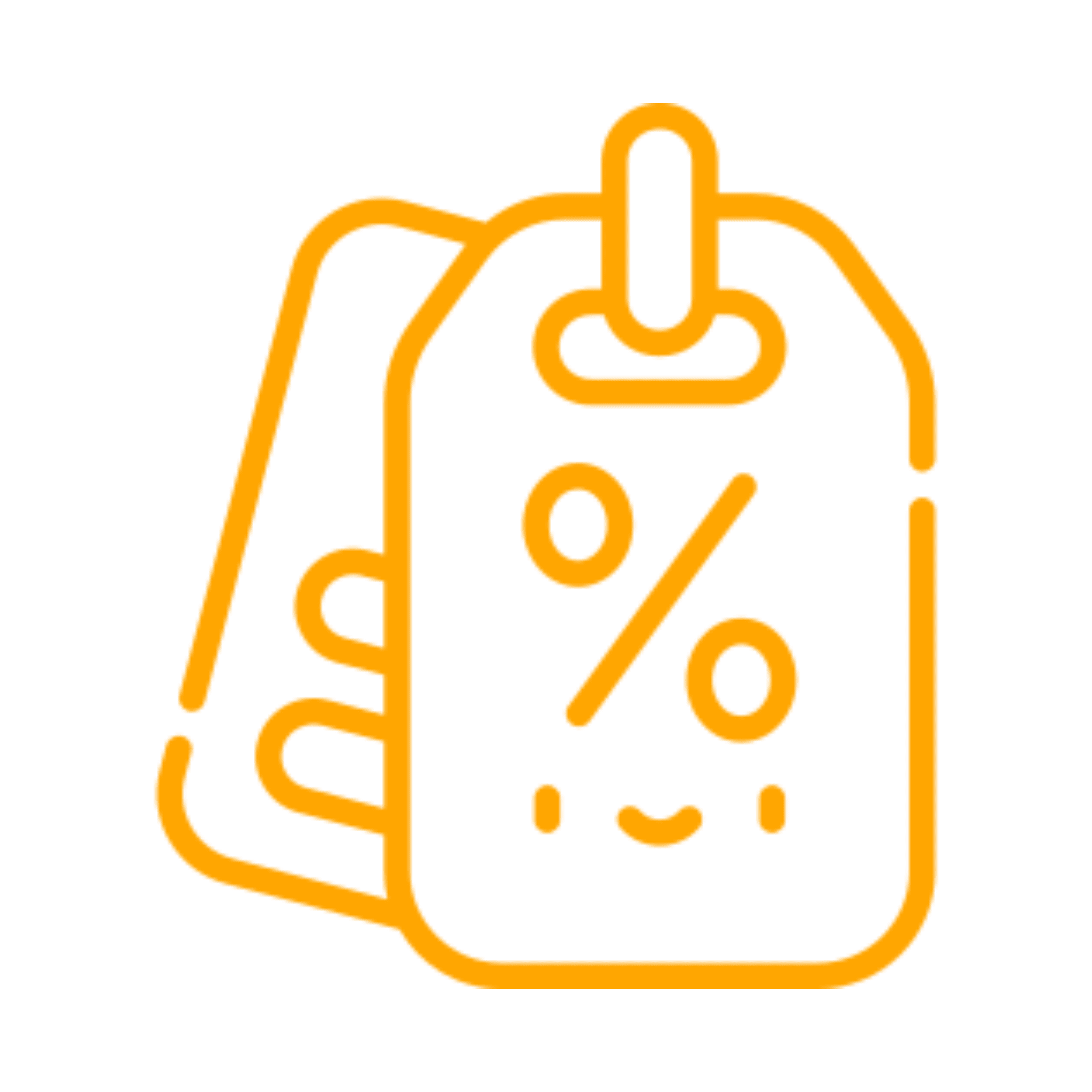 Discount tag icon with smiley face