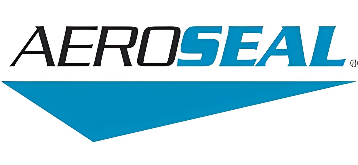 Company logo in black and blue text