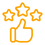 Approval symbol with stars
