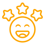 Smiling face with stars above