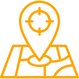 GPS navigation symbol on map